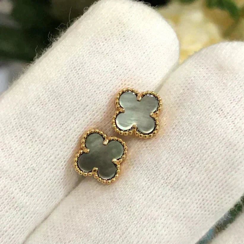 ¡®Aura Jewels¡¯CLOVER MINI 9.5MM GRAY MOP EARRINGS