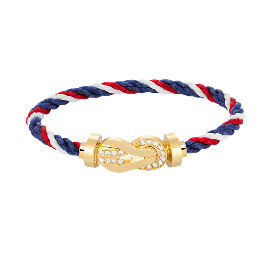 ¡®Aura Jewels¡¯CHANCE LARGE 8 FIGURE BUCKLE HALF DIAMOND BRACELET GOLD