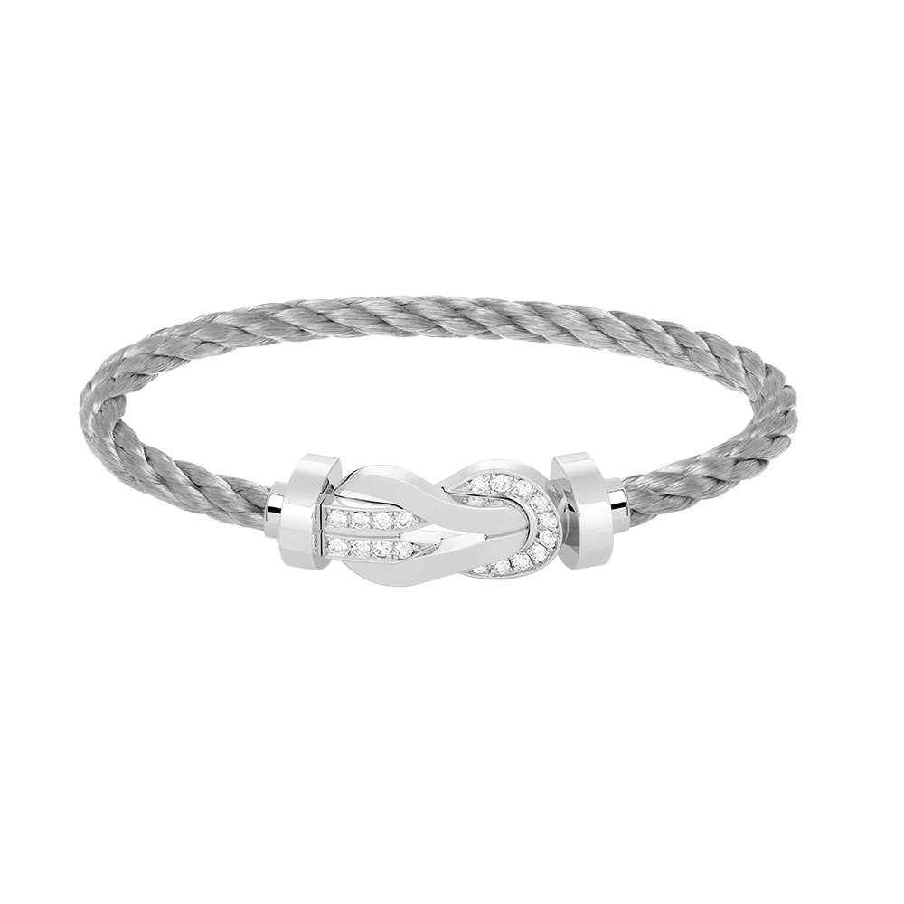 ¡®Aura Jewels¡¯CHANCE LARGE 8 FIGURE BUCKLE HALF DIAMOND BRACELET SILVER