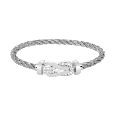 ¡®Aura Jewels¡¯CHANCE LARGE 8 FIGURE BUCKLE HALF DIAMOND BRACELET SILVER