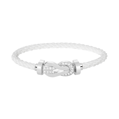 ¡®Aura Jewels¡¯CHANCE LARGE 8 FIGURE BUCKLE HALF DIAMOND BRACELET SILVER