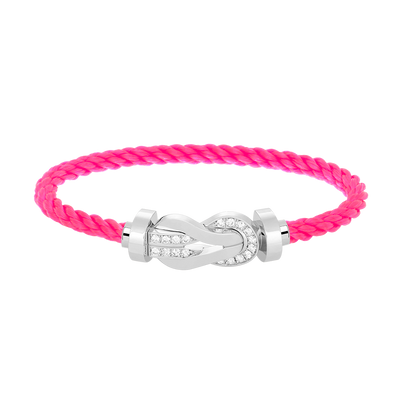 ¡®Aura Jewels¡¯CHANCE LARGE 8 FIGURE BUCKLE HALF DIAMOND BRACELET SILVER