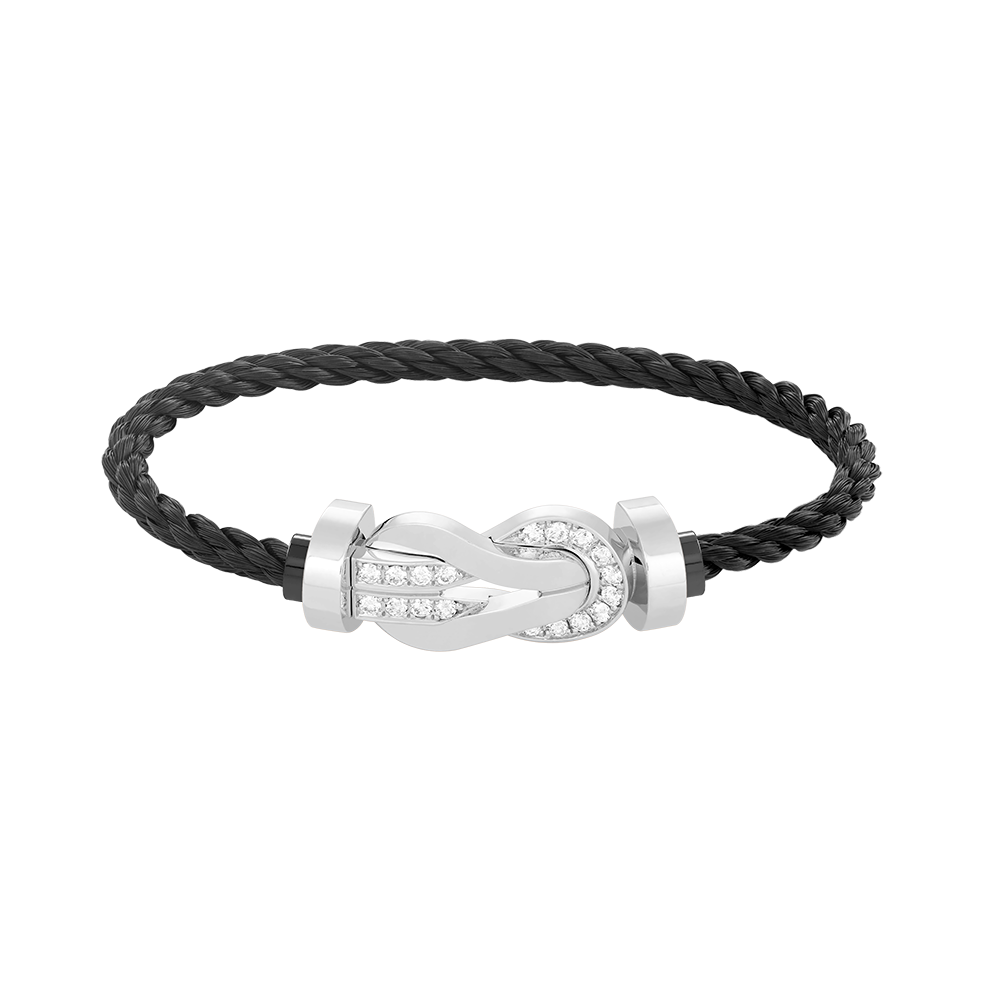 ¡®Aura Jewels¡¯CHANCE LARGE 8 FIGURE BUCKLE HALF DIAMOND BRACELET SILVER