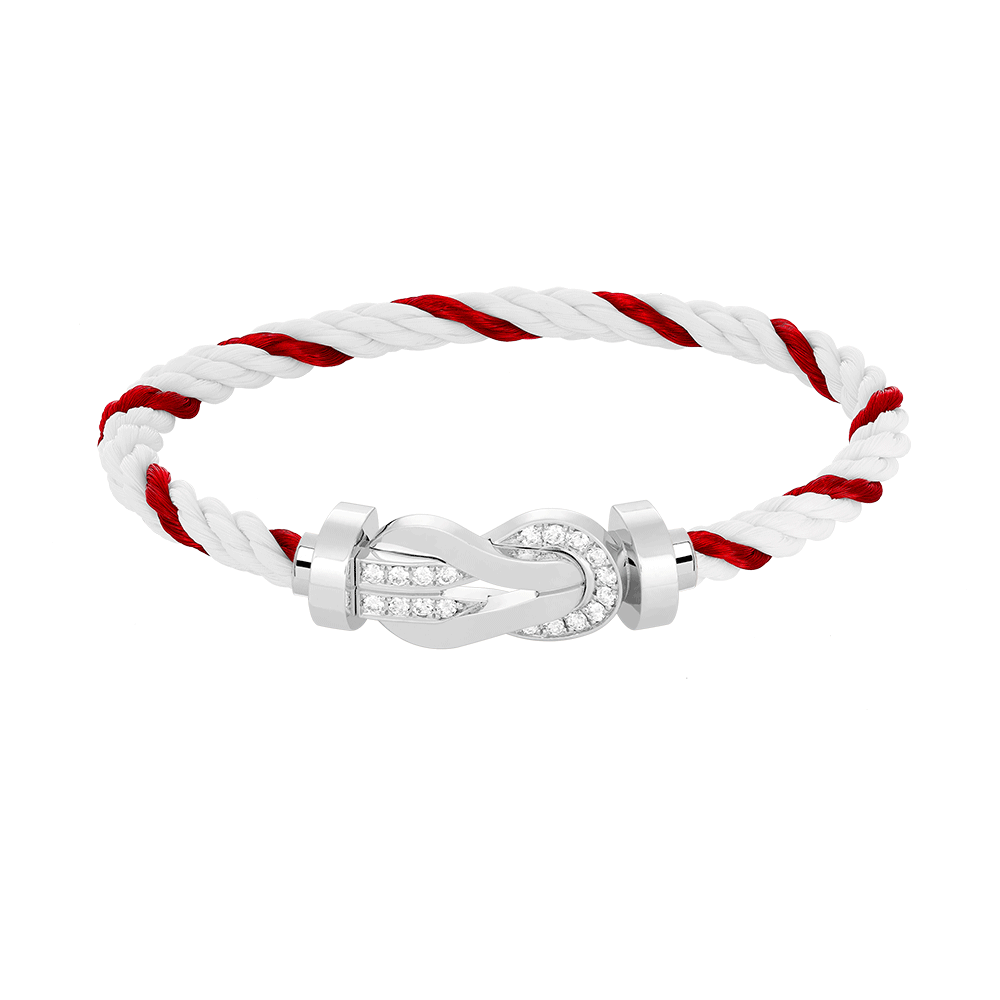 ¡®Aura Jewels¡¯CHANCE LARGE 8 FIGURE BUCKLE HALF DIAMOND BRACELET SILVER
