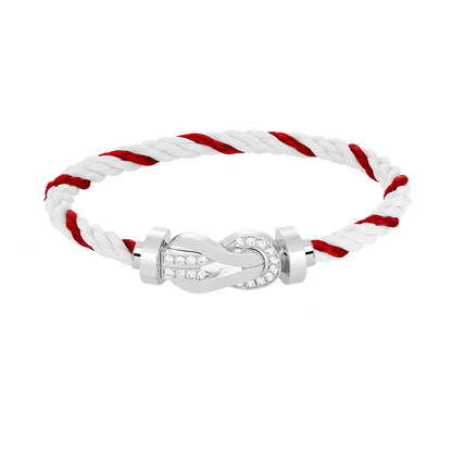 ¡®Aura Jewels¡¯CHANCE LARGE 8 FIGURE BUCKLE HALF DIAMOND BRACELET SILVER