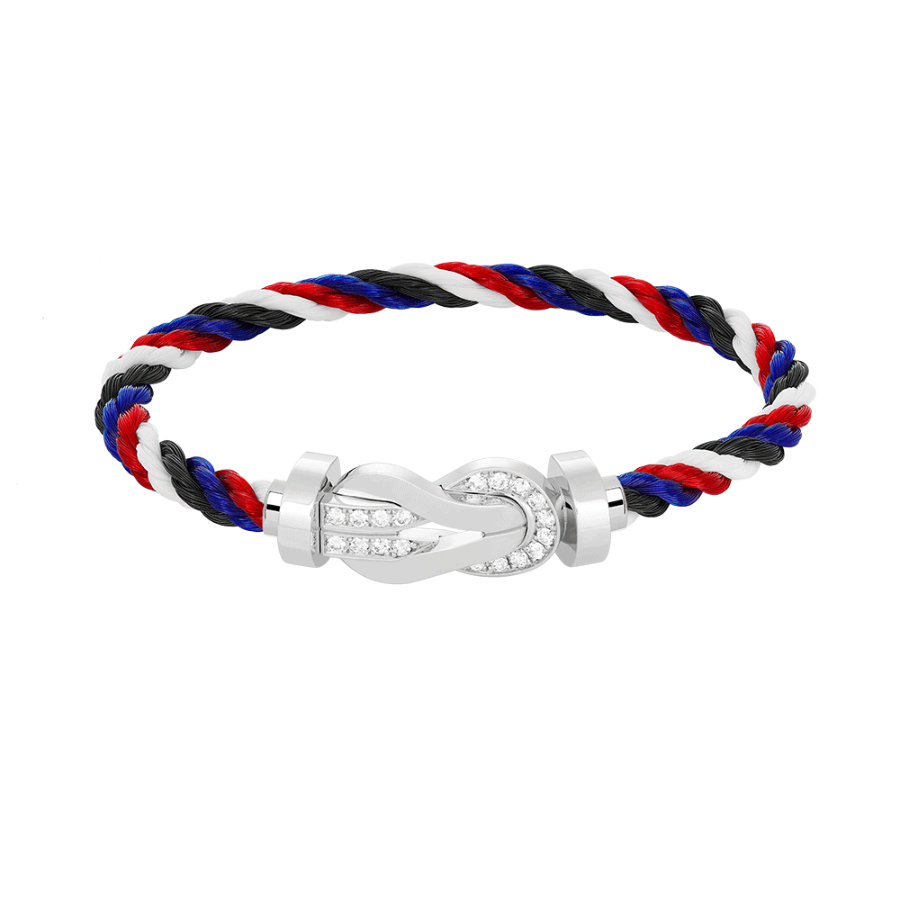 ¡®Aura Jewels¡¯CHANCE LARGE 8 FIGURE BUCKLE HALF DIAMOND BRACELET SILVER