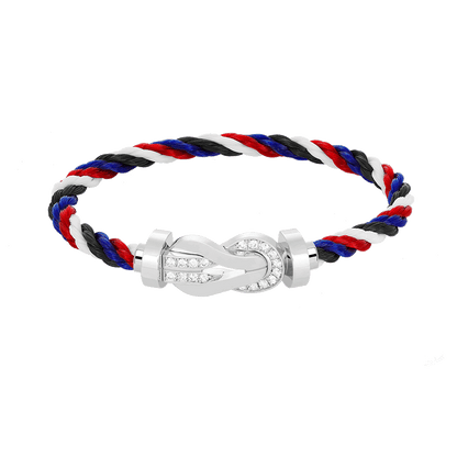 ¡®Aura Jewels¡¯CHANCE LARGE 8 FIGURE BUCKLE HALF DIAMOND BRACELET SILVER