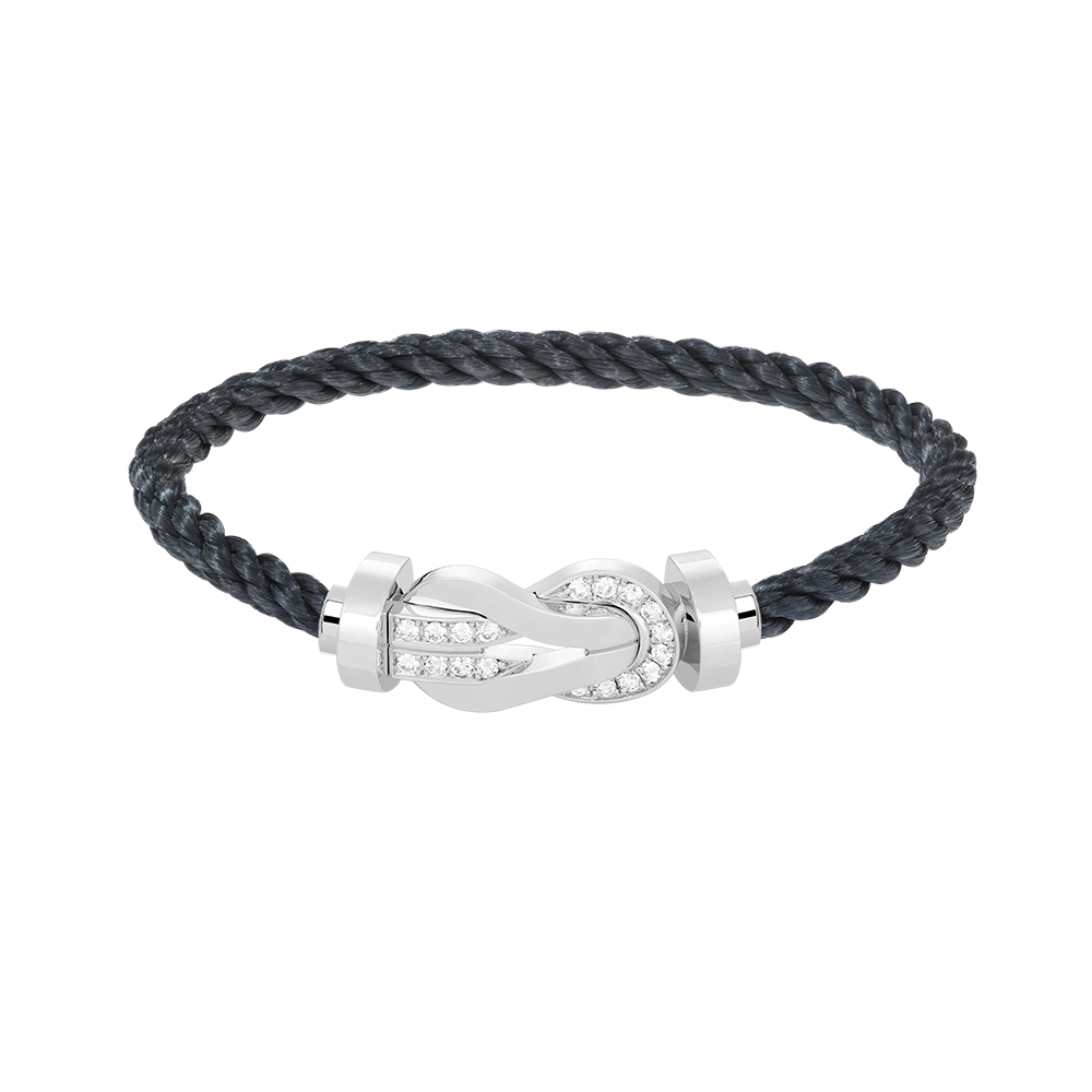¡®Aura Jewels¡¯CHANCE LARGE 8 FIGURE BUCKLE HALF DIAMOND BRACELET SILVER