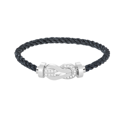 ¡®Aura Jewels¡¯CHANCE LARGE 8 FIGURE BUCKLE HALF DIAMOND BRACELET SILVER