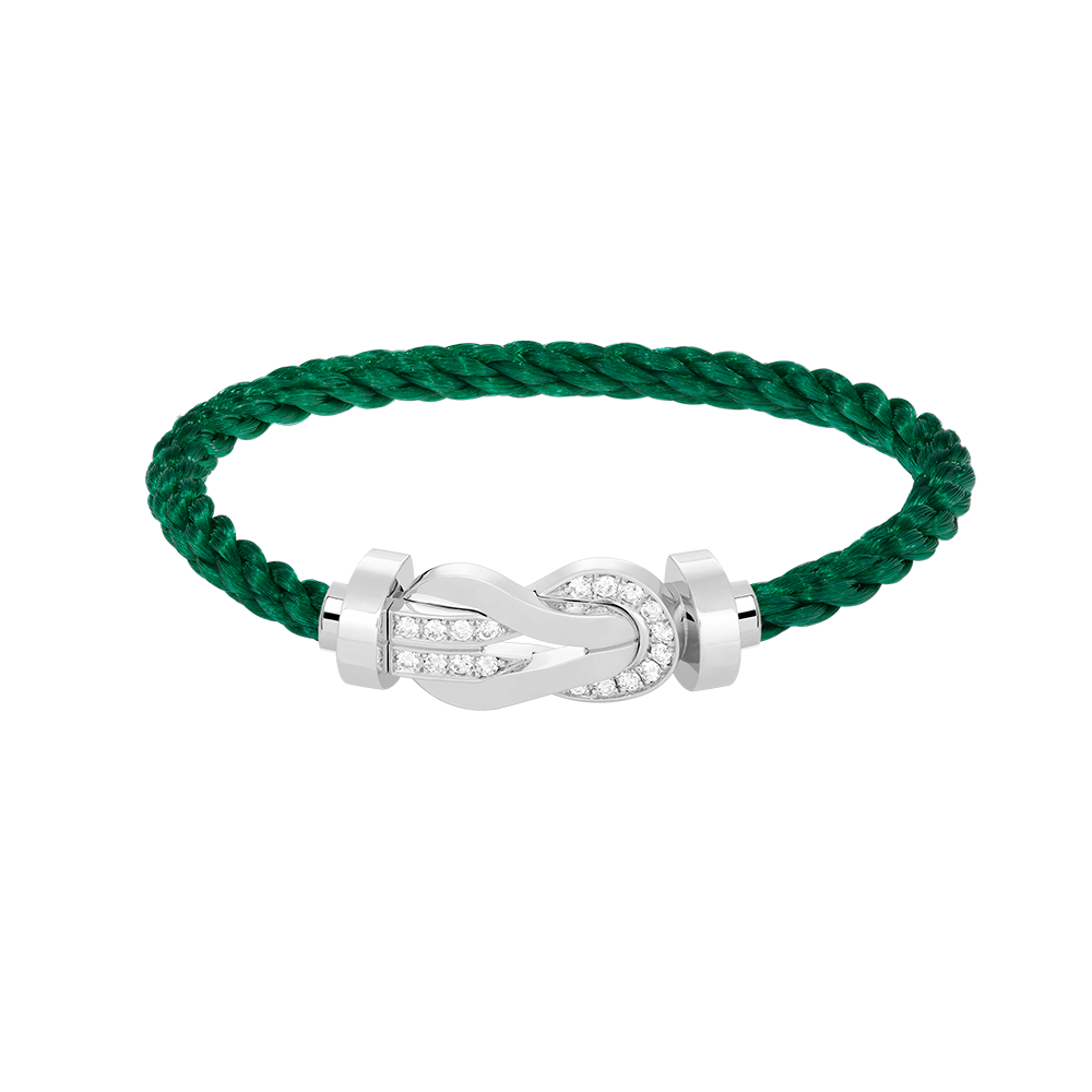 ¡®Aura Jewels¡¯CHANCE LARGE 8 FIGURE BUCKLE HALF DIAMOND BRACELET SILVER