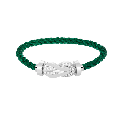 ¡®Aura Jewels¡¯CHANCE LARGE 8 FIGURE BUCKLE HALF DIAMOND BRACELET SILVER