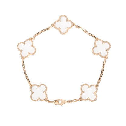 [Aura Jewels]New CLOVER 5 MOTIF ROCK CRYSTAL BRACELET