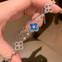 [Aura Jewels] CLOVER 5 MOTIF PINK BLUE RED WHITE BRACELET