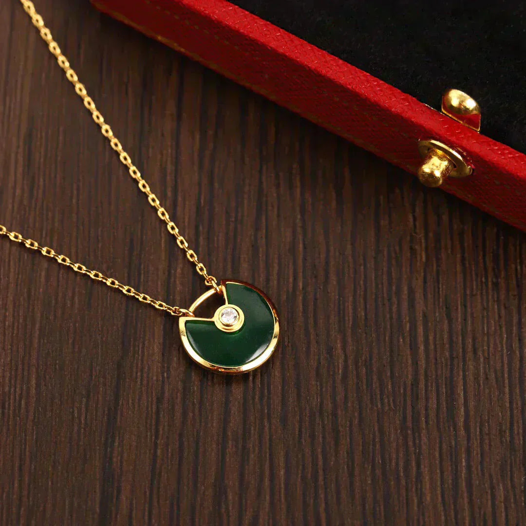¡®Aura Jewels¡¯AMULETTE GOLD MALACHITE NECKLACE