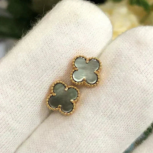 ¡®Aura Jewels¡¯CLOVER MINI 9.5MM GRAY MOP EARRINGS