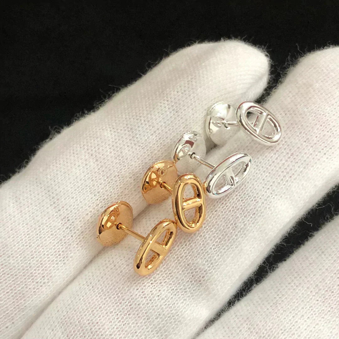 ¡®Aura Jewels¡¯CHAINE SMALL EARRINGS GOLD AND SILVER