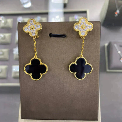 ¡®Aura Jewels¡¯CLOVER  2 MOTIFS  DIAMOND  EARRINGS (MULTIPLE CHOICESç´