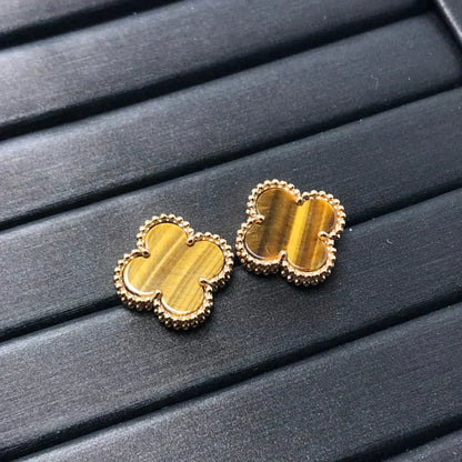 ¡®Aura Jewels¡¯CLOVER MEDIUM 1 MOTIFS TIGER EYE EARRINGS