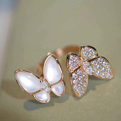 ¡®Aura Jewels¡¯TWIN BUTTERFLY DIAMOND MOP RING