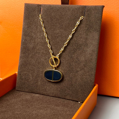 ¡®Aura Jewels¡¯CHAINE VERSO BLACK CERAMIC NECKLACE