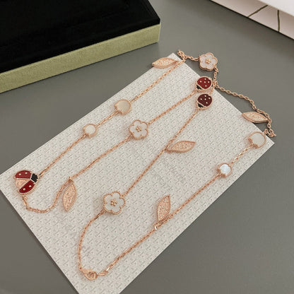 ¡®Aura Jewels¡¯LUCKY SPRING 15 MOTIFS ROSE GOLD NECKLACE