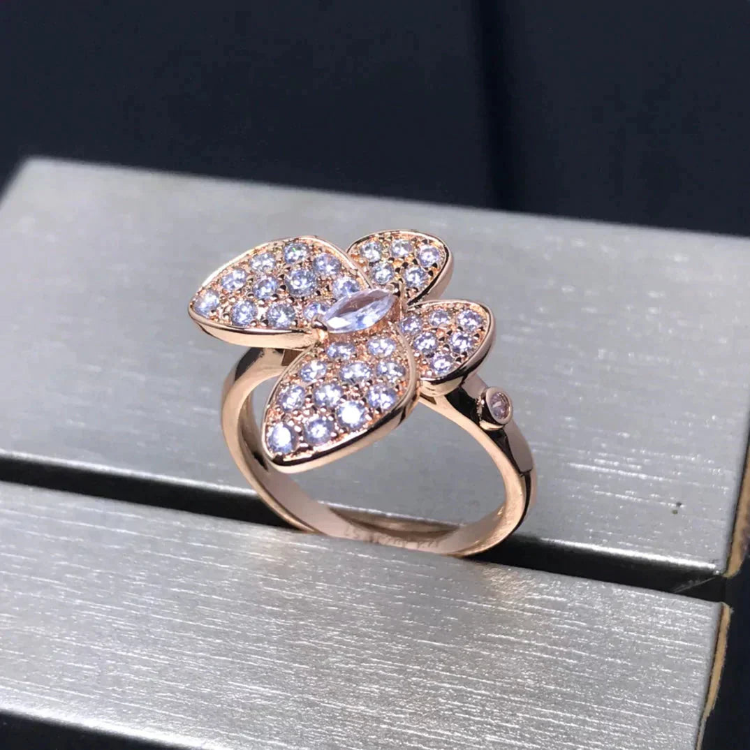 ¡®Aura Jewels¡¯BUTTERFLY PINK GOLD DIAMOND RING