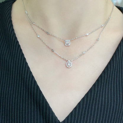 [Aura Jewels]MY TWIN 2 ROW DIAMOND NECKLACE