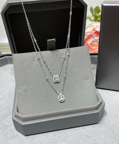 [Aura Jewels]MY TWIN 2 ROW DIAMOND NECKLACE