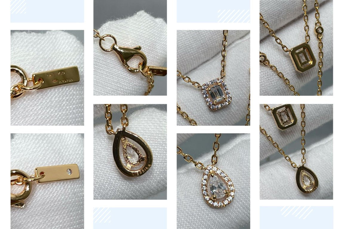[Aura Jewels]MY TWIN 2 ROW DIAMOND NECKLACE