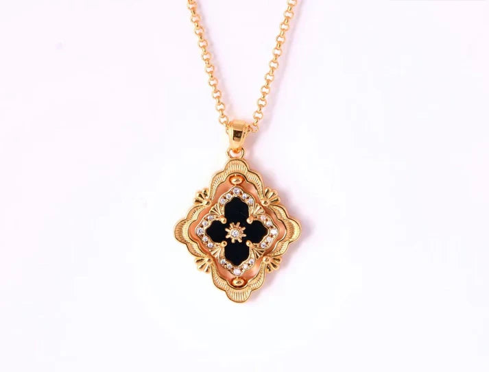 [Aura Jewels] B.C.L ENAMEL ROTATING SINGLE-DIAMOND NECKLACE£¨Various colors£©