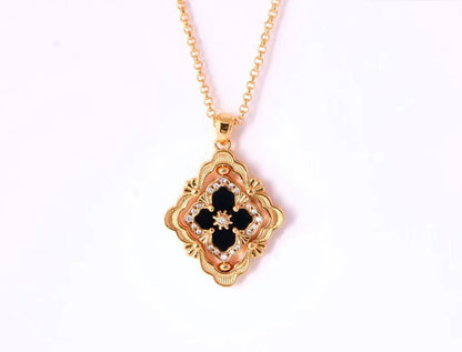[Aura Jewels] B.C.L ENAMEL ROTATING SINGLE-DIAMOND NECKLACE£¨Various colors£©