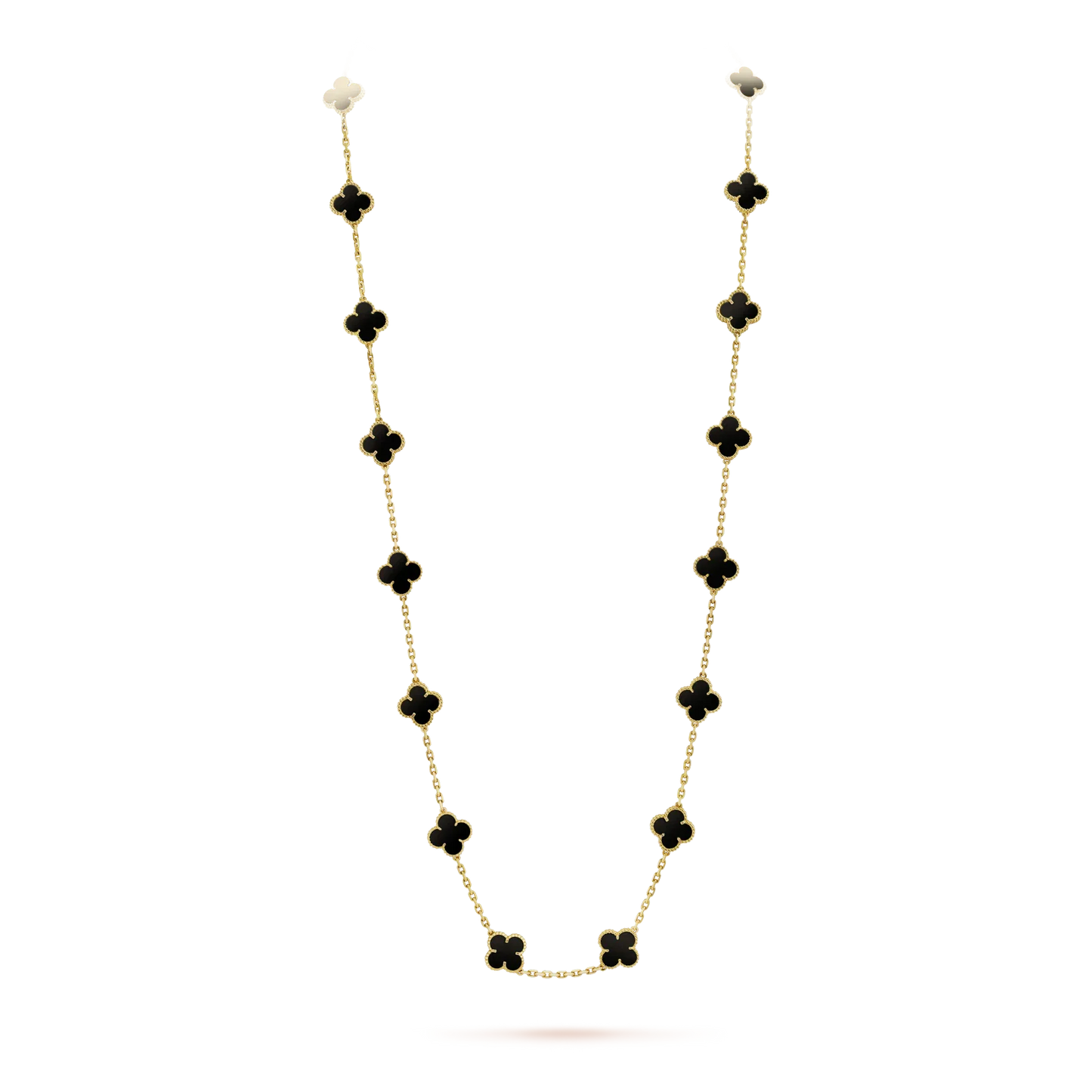 ¡®Aura Jewels¡¯CLOVER 20 MOTIFS ONYX NECKLACE