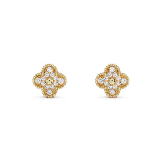 ¡®Aura Jewels¡¯CLOVER MEDIUM 1 MOTIFS FUll DIAMOND EARRINGS