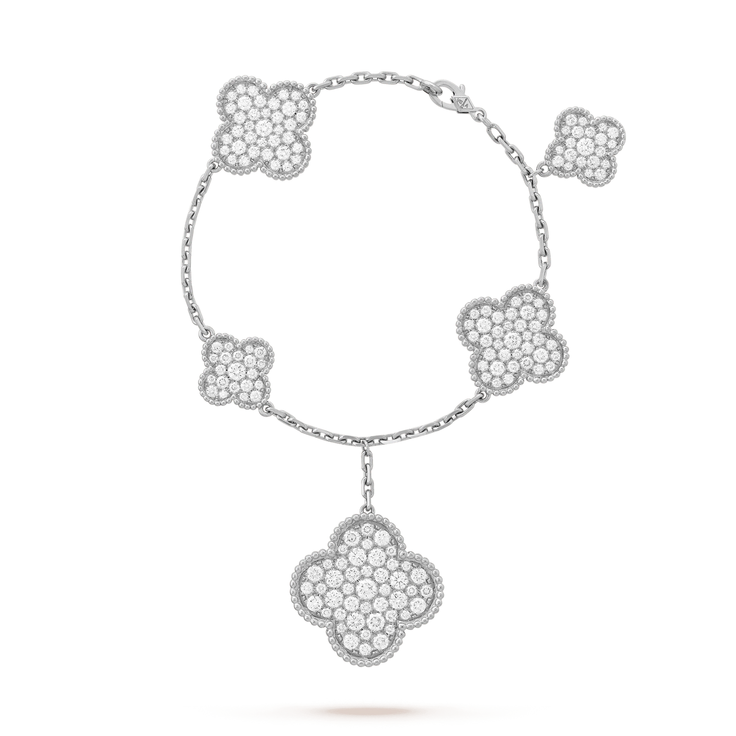 ¡®Aura Jewels¡¯CLOVER 6 MOTIFS SILVER DIAMOND BRACELET