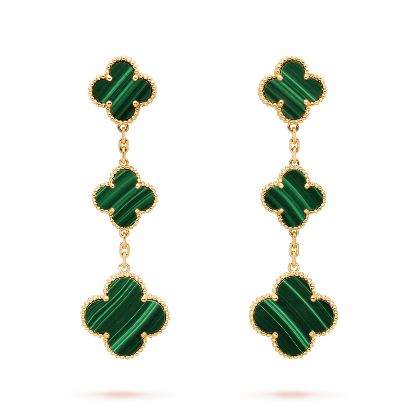 ¡®Aura Jewels¡¯CLOVER MALACHITE 3 MOTIFS GOLD
