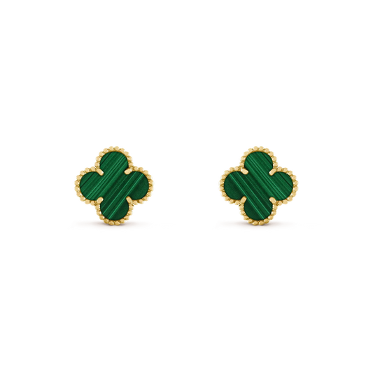 ¡®Aura Jewels¡¯CLOVER MEDIUM 1 MOTIFS MALACHITE  EARRINGS