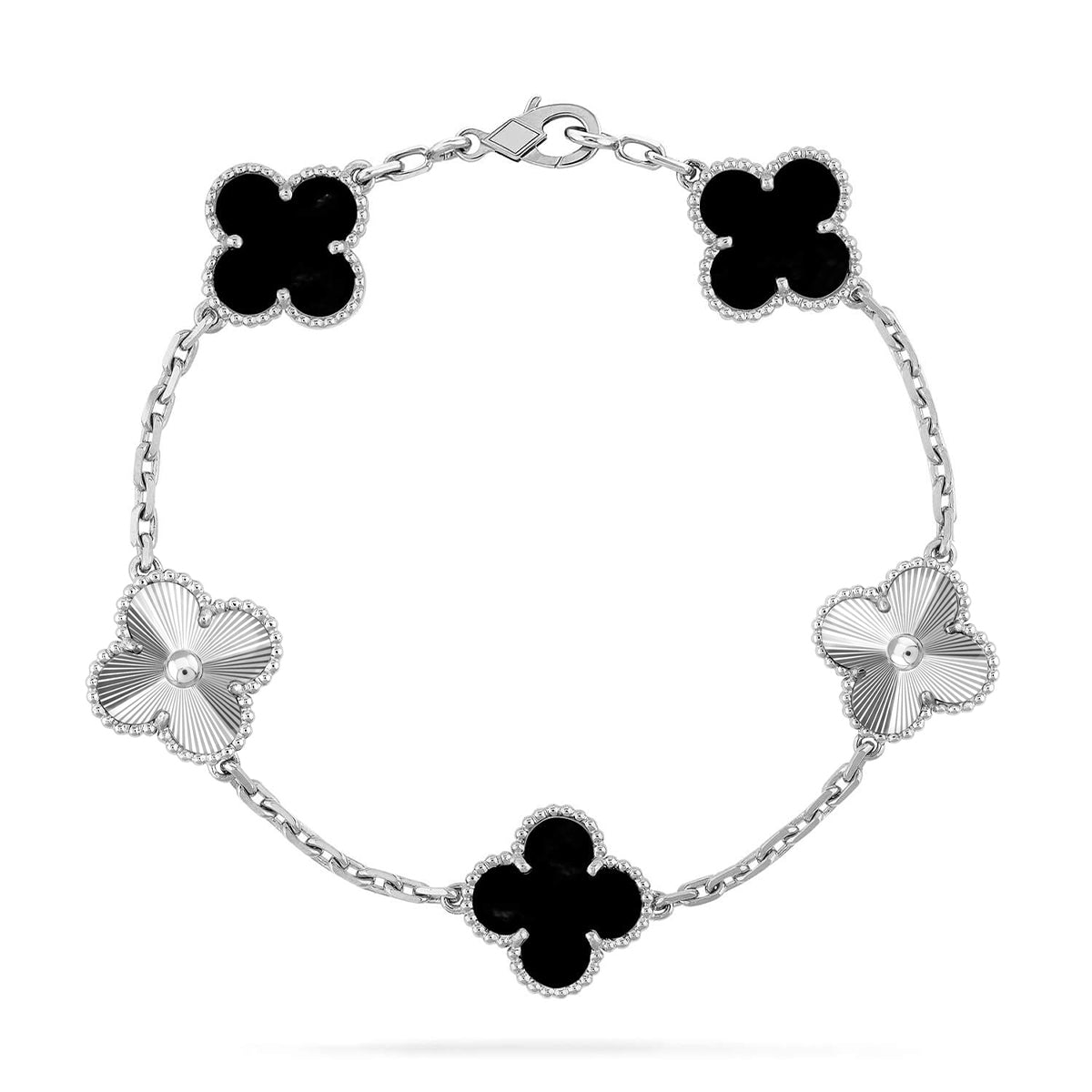 [Aura Jewels]New CLOVER 5 MOTIF ONYXS BRACELET COLLECTION