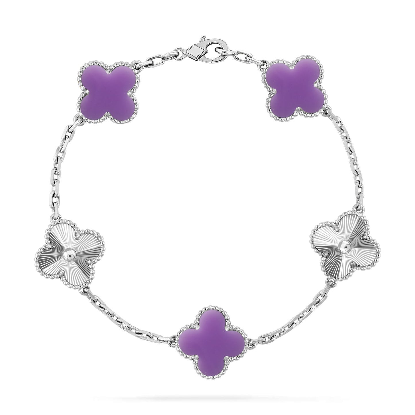 [Aura Jewels]New CLOVER 5 MOTIF LIGHT PURPLE BRACELET COLLECTION