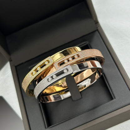 [Aura Jewels]Move Noa Rose Gold Pavé Diamond Bangle Bracelet