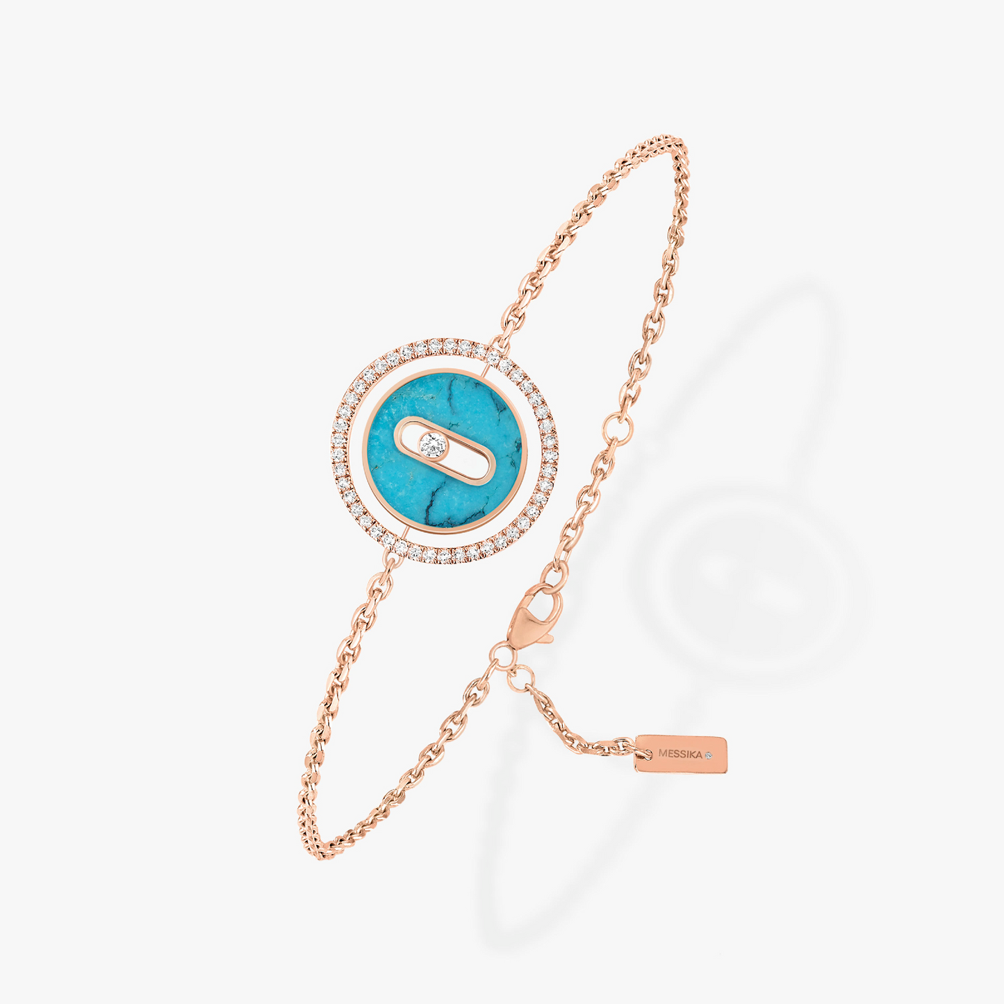 [Aura Jewels]LUCKY MOVE TURQUOISE PINK GOLD DIAMOND BRACELET
