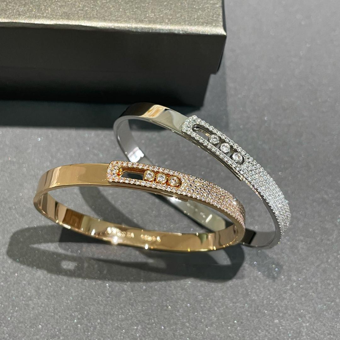 [Aura Jewels]Move Noa Rose Gold Pavé Diamond Bangle Bracelet