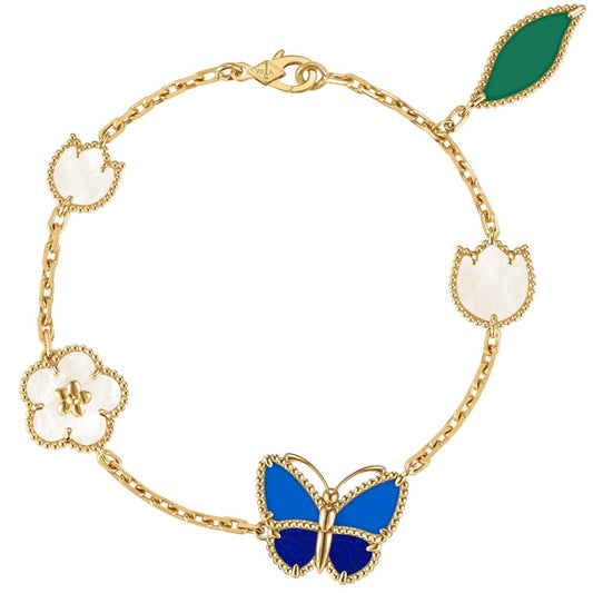 [Aura Jewels]LUCKY SPRING BUTTERFLY 5 MOTIF BRACELET
