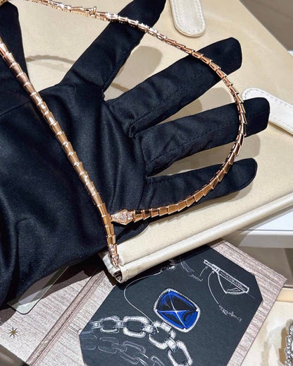 [Aura Jewels] SERPENTI VIPER SERIES ROSE GOLD SNAKE NECKLACE
