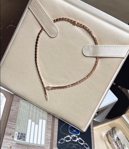 [Aura Jewels] SERPENTI VIPER SERIES ROSE GOLD SNAKE NECKLACE