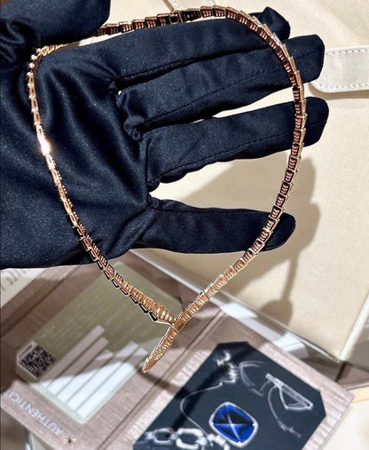 [Aura Jewels] SERPENTI VIPER SERIES ROSE GOLD SNAKE NECKLACE
