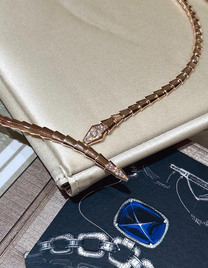[Aura Jewels] SERPENTI VIPER SERIES ROSE GOLD SNAKE NECKLACE
