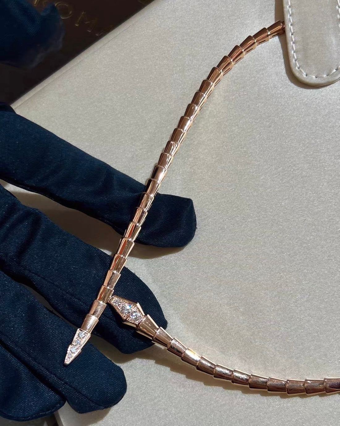 [Aura Jewels] SERPENTI VIPER SERIES ROSE GOLD SNAKE NECKLACE