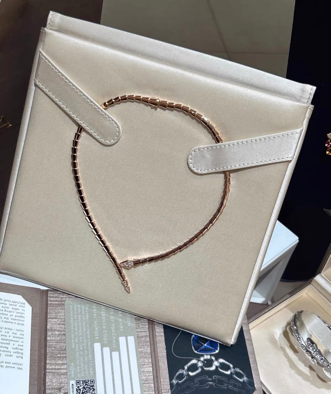 [Aura Jewels] SERPENTI VIPER SERIES ROSE GOLD SNAKE NECKLACE