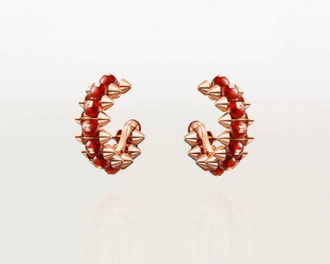 [Aura Jewels]CLASH COLLECTION AGATE CHALCEDONY STUD EARRINGS