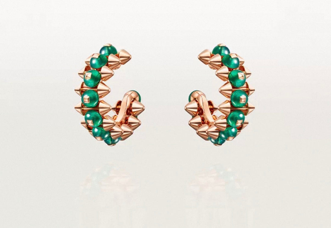 [Aura Jewels]CLASH COLLECTION AGATE CHALCEDONY STUD EARRINGS